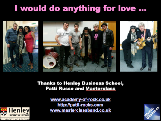 I would do anything for love - with Patti Russo and Masterclass at Henley Business School